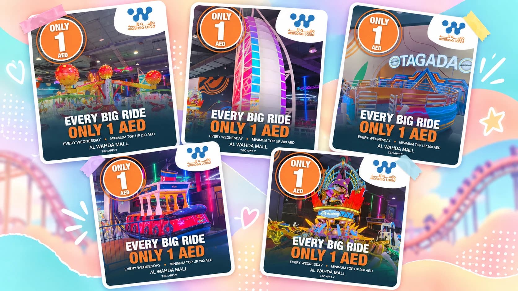 Every Big Ride for Just 1 AED Every Wednesday at Wanasa Land
